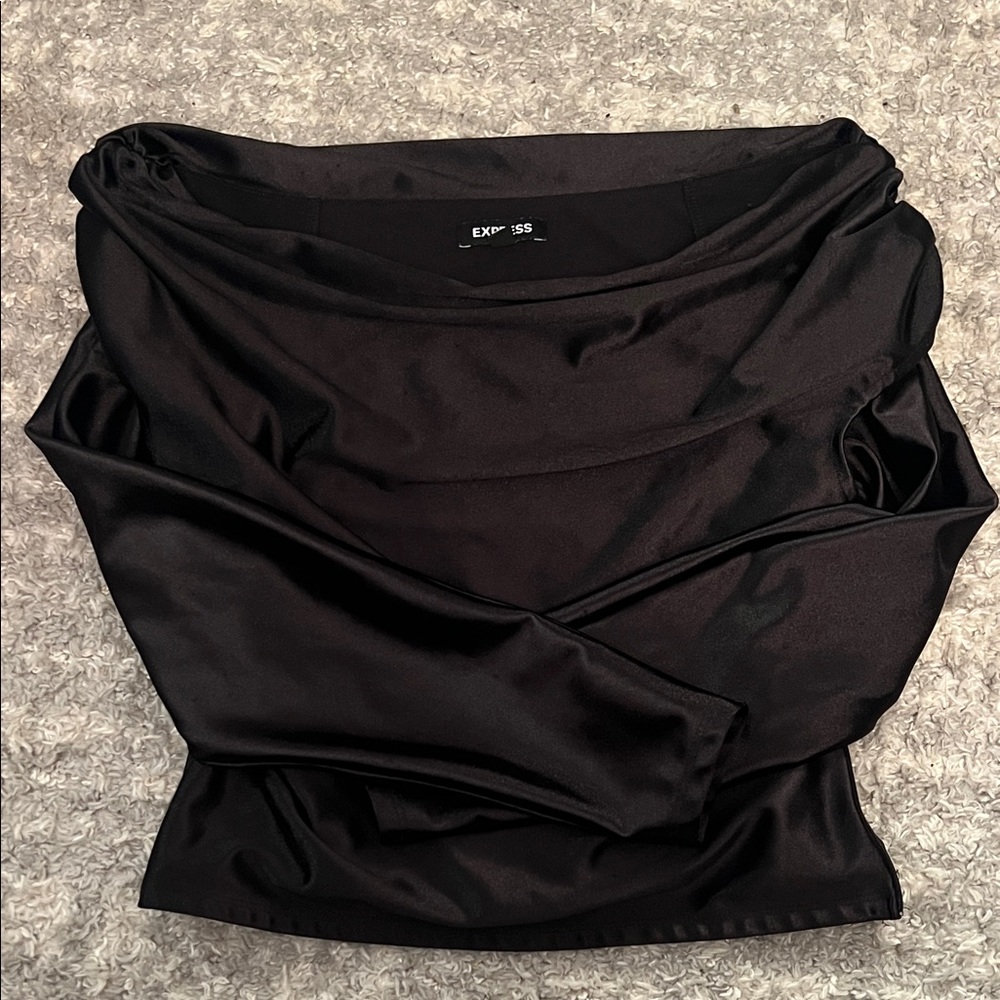 Express Black Satin Blouse